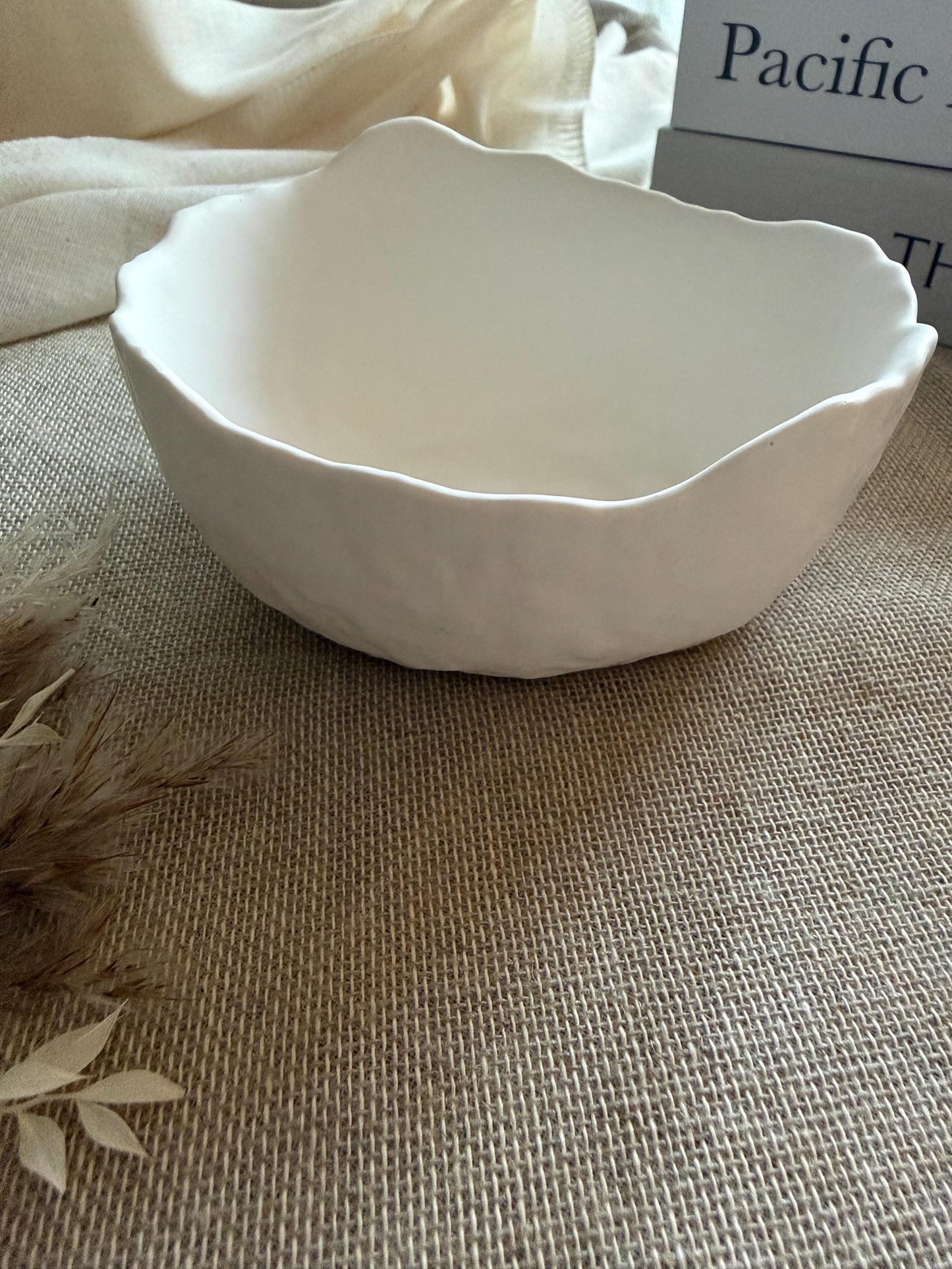 Dune Bowl - Handmade Jesmonite Bowl with Wavy Edges