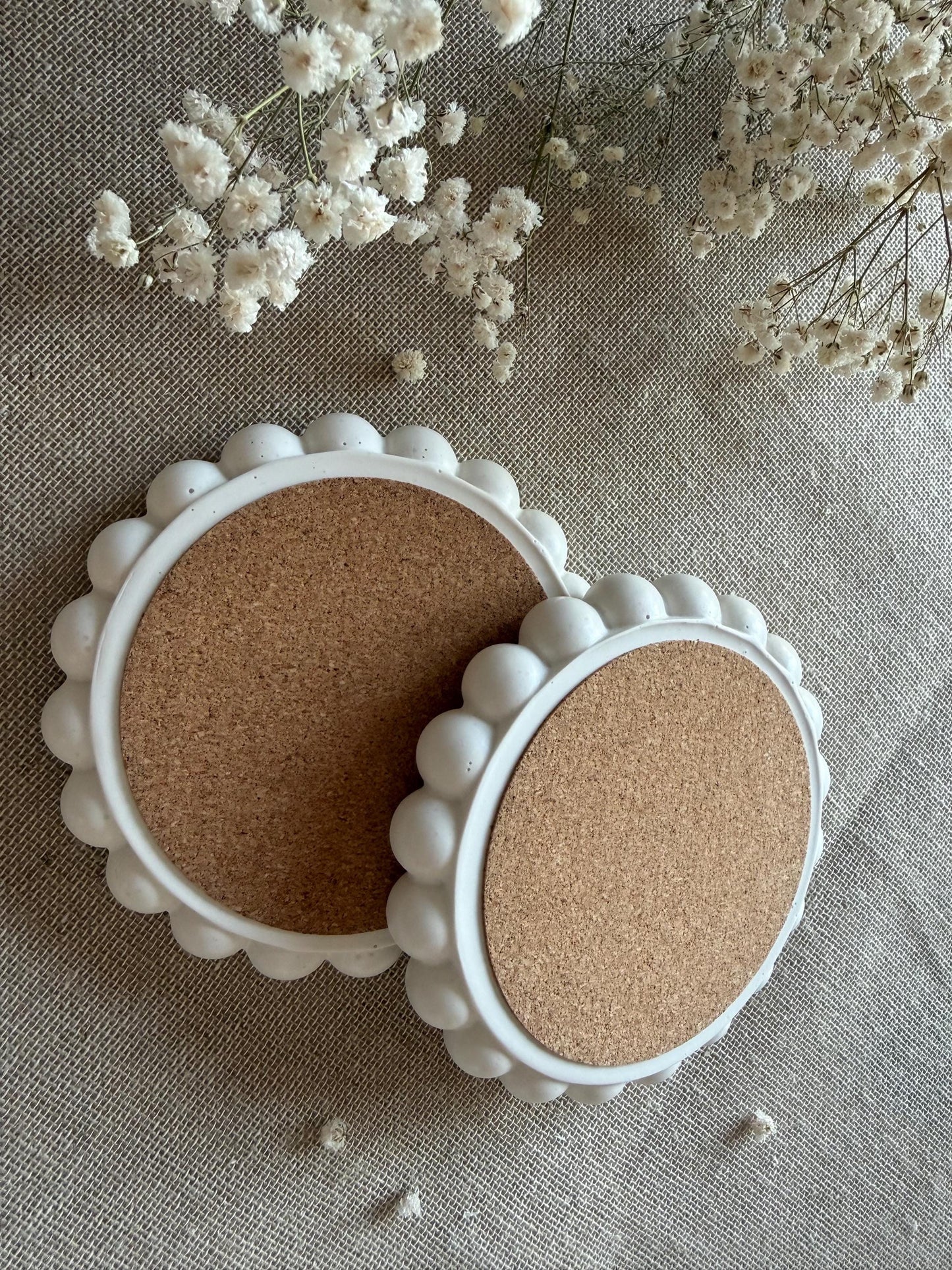 Bubble Coaster - Handmade Jesmonite Coaster Set