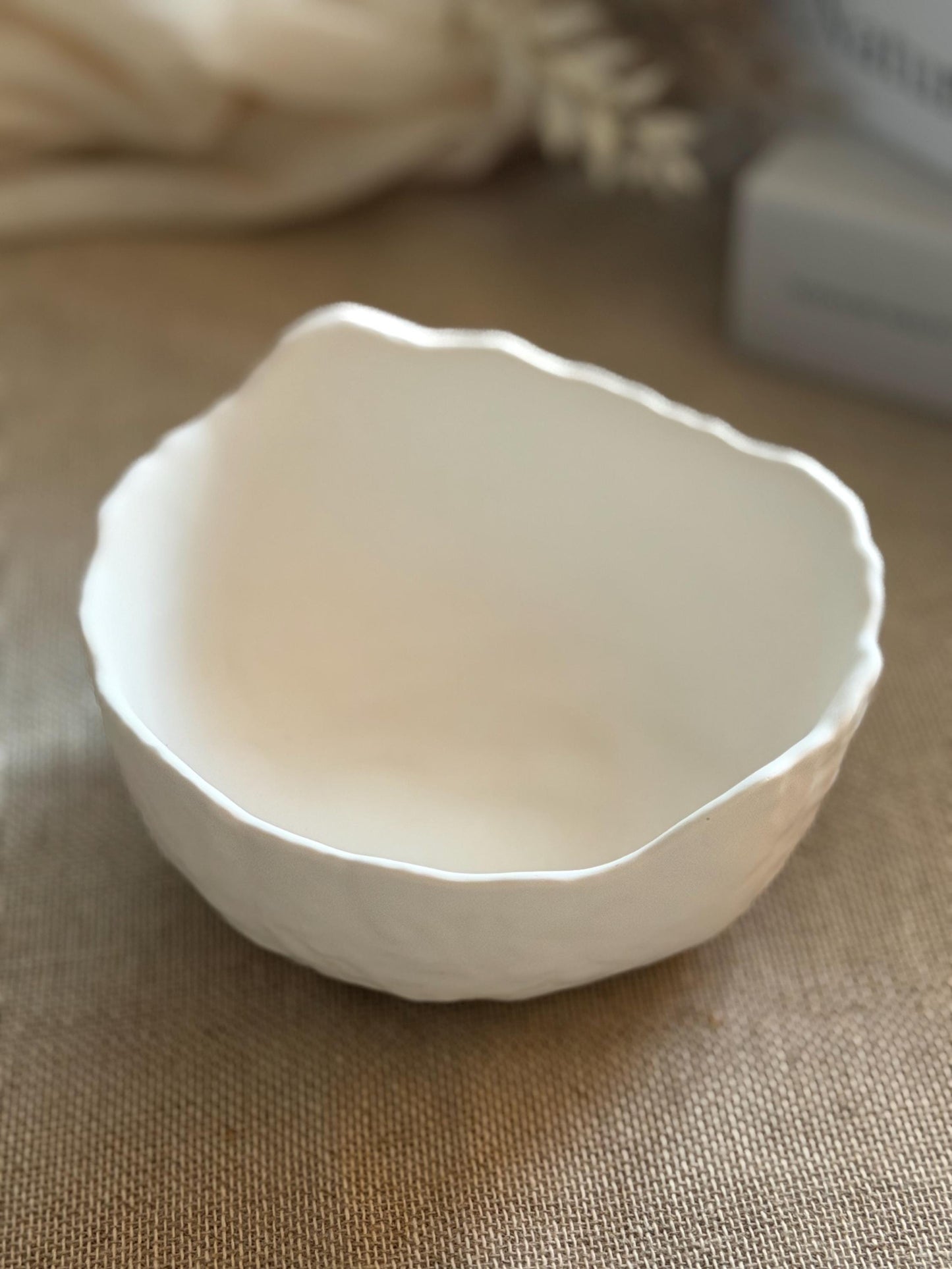 Dune Bowl - Handmade Jesmonite Bowl with Wavy Edges
