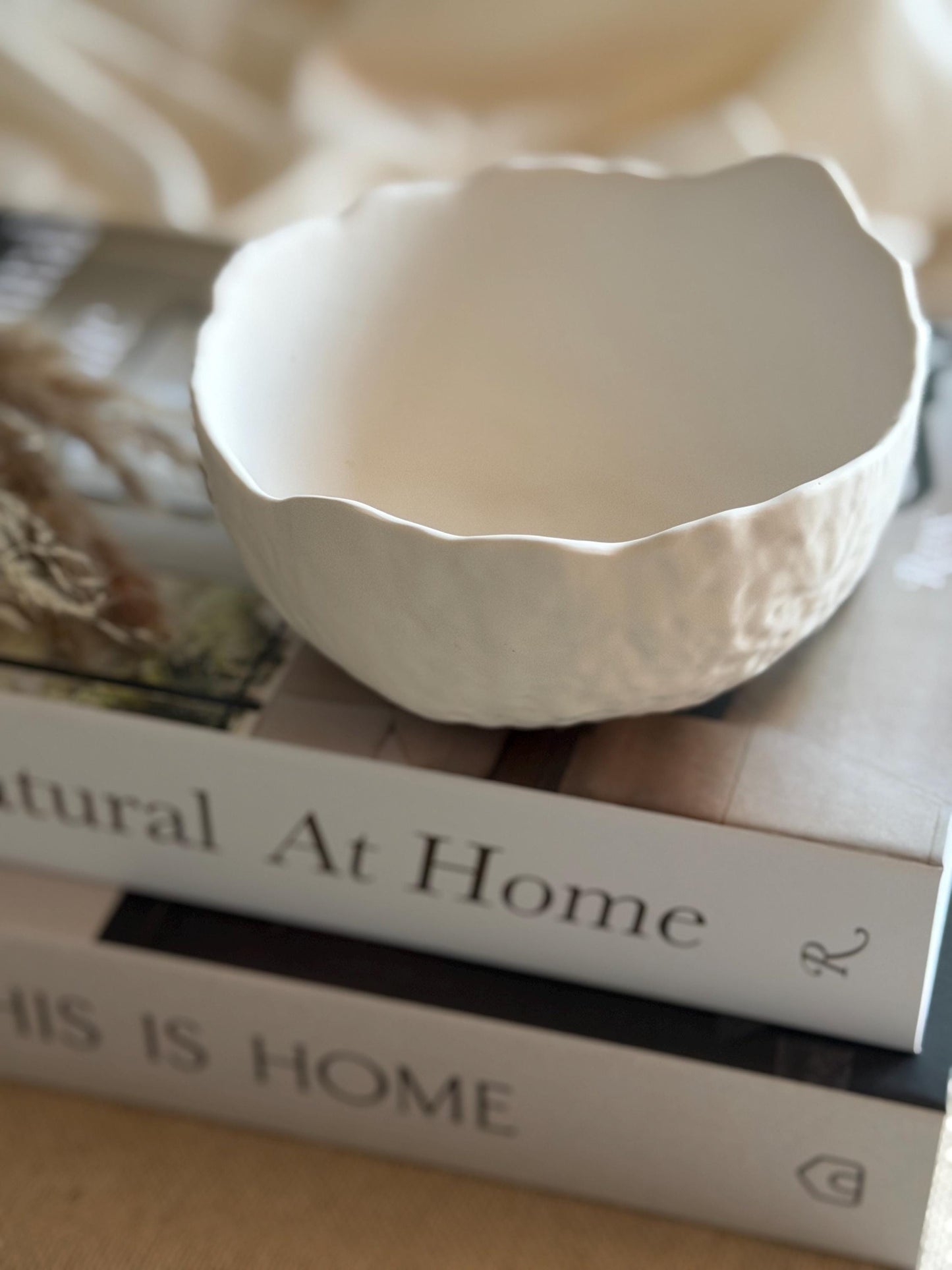 Dune Bowl - Handmade Jesmonite Bowl with Wavy Edges