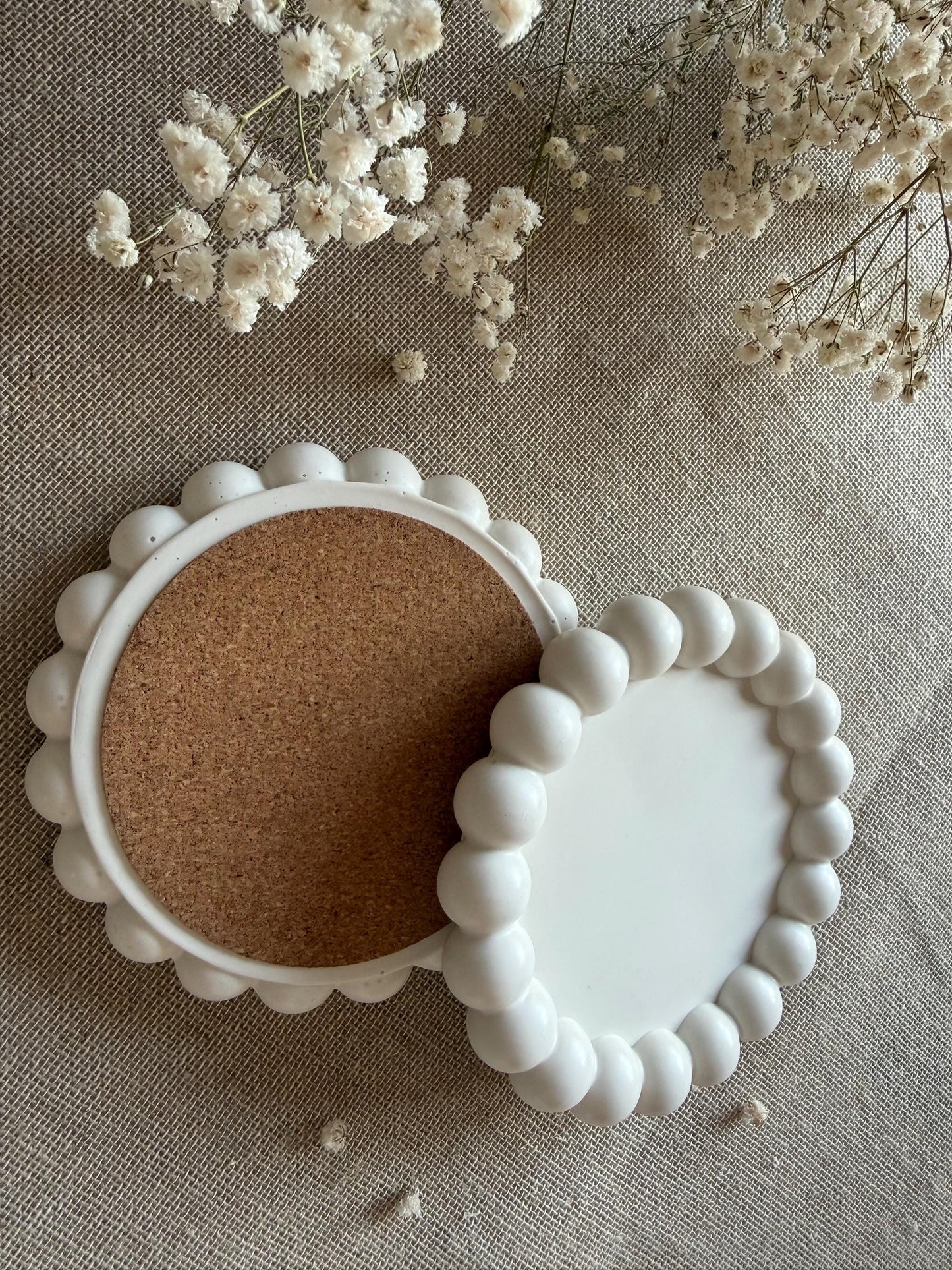 Bubble Coaster - Handmade Jesmonite Coaster Set