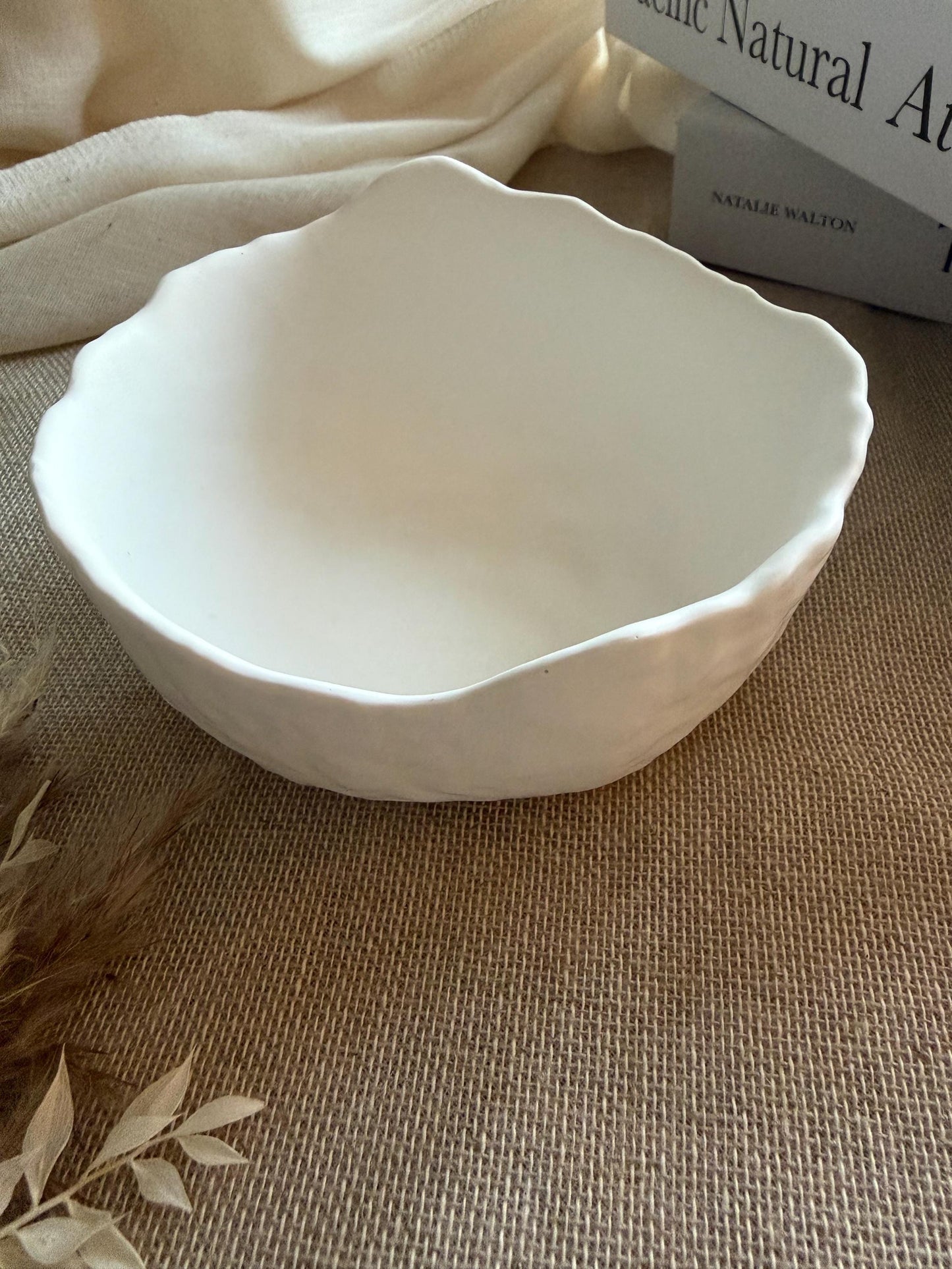 Dune Bowl - Handmade Jesmonite Bowl with Wavy Edges