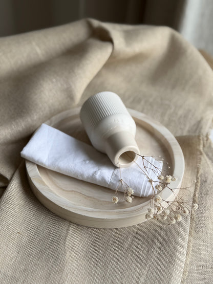 Round Marble Effect Tray - Sand