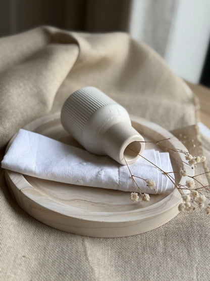 Round Marble Effect Tray - Sand