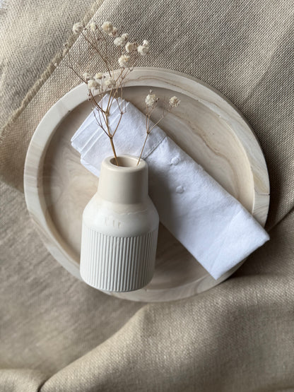Round Marble Effect Tray - Sand