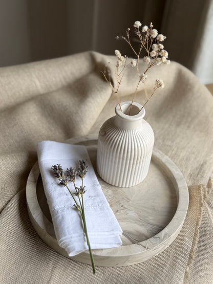 Round Marble Effect Tray - Earth