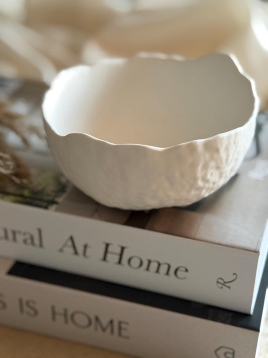 Dune Bowl - Handmade Jesmonite Bowl with Wavy Edges