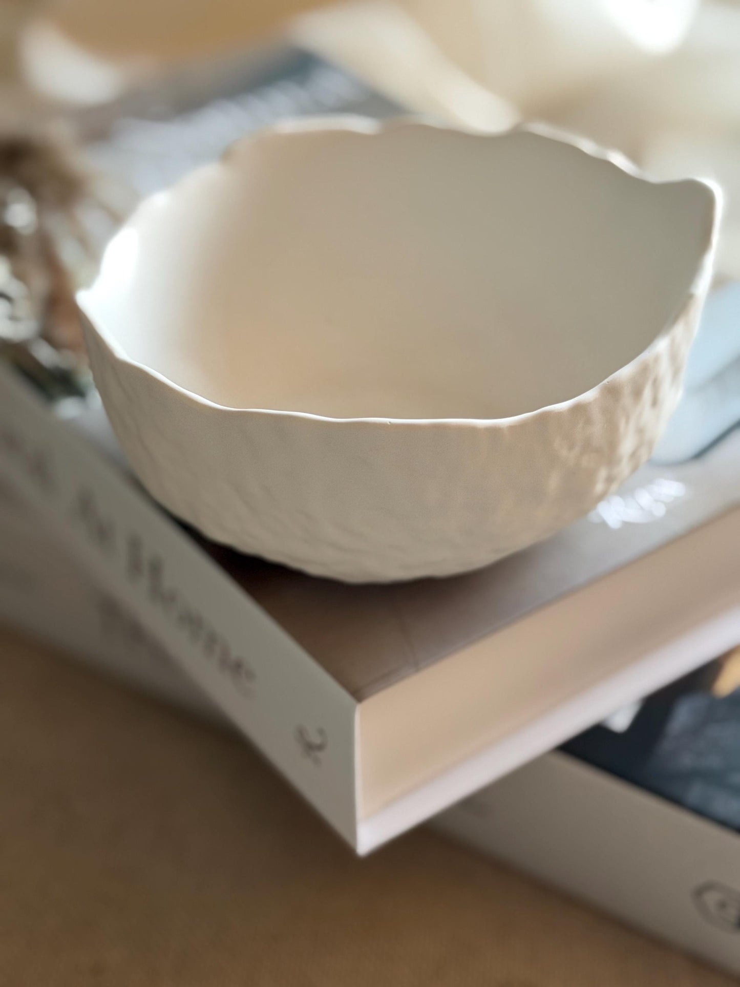 Dune Bowl - Handmade Jesmonite Bowl with Wavy Edges