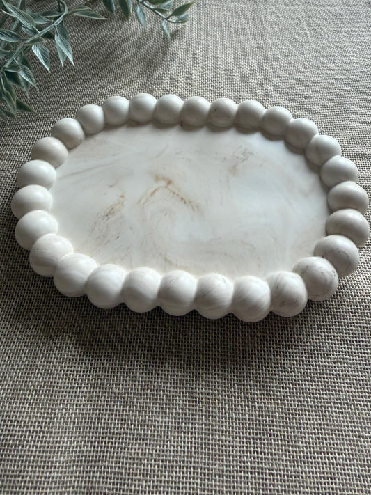 Rectangle Marble Bubble Tray - Elegant Jesmonite Tray